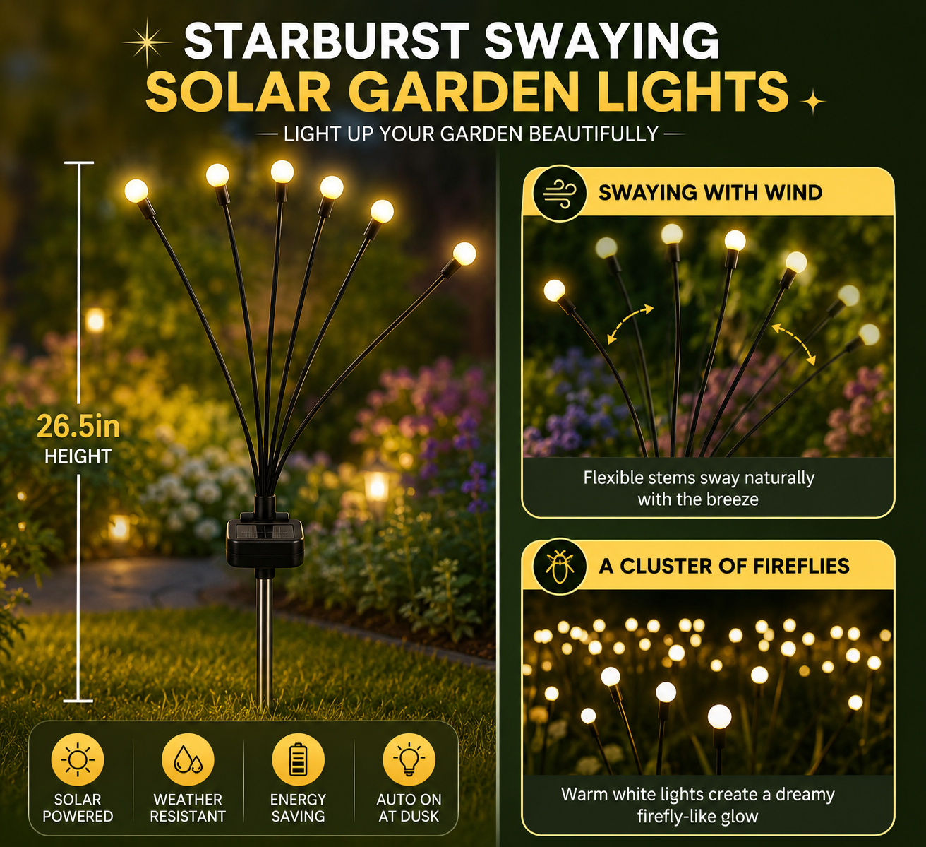 Luces de Jardín Solares de Luciérnaga Bailarina