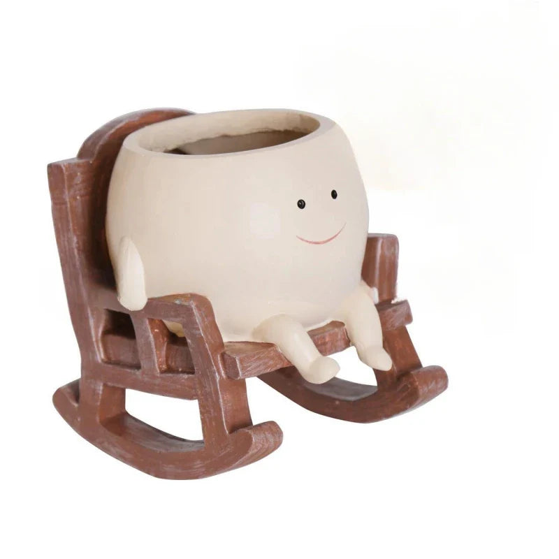 Silla mecedora maceta sonriente