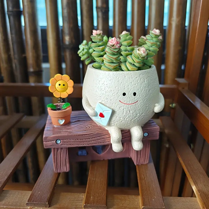 Maceta Sonriente de Corazón